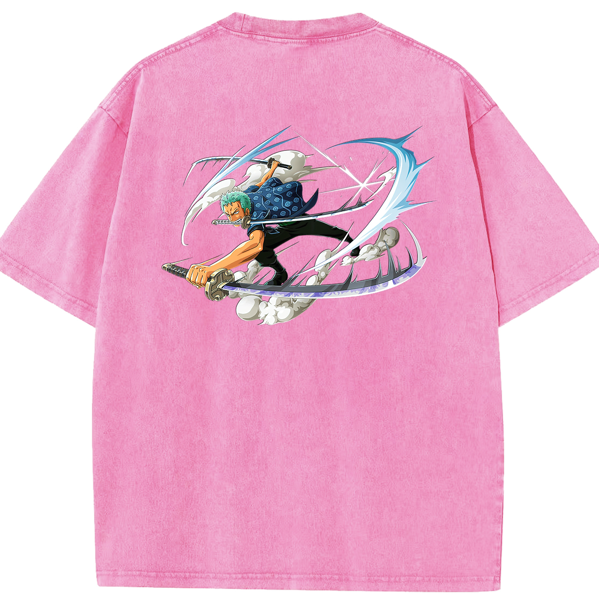 ワンピース ロロノア・ゾロ ONE PIECE Roronoa Zoro 綿100% ヴィンテージ風 半袖Tシャツ（背面プリント）
